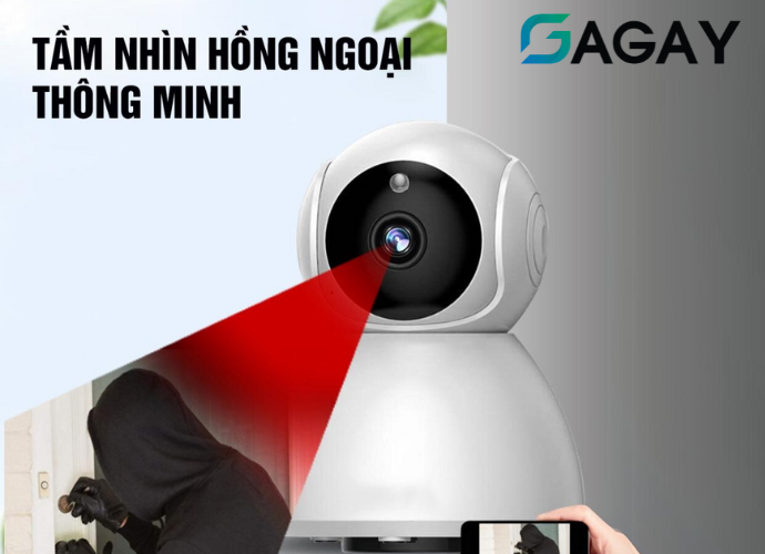 Camera wifi V380 camera gia đình xoay 4 chiều hình ảnh sắc nét