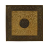 Wooden Brass Plated Traditional with Intricate Paint Square Bajot/Chowki - 15 Inch