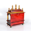 Wooden Home Temple/Puja Ghar, Red, 15x8x18