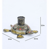 Artistic Multicolored Metal Tortoise Pen Stand