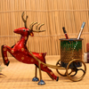 Whimsical Christmas Deer Metal Pen Stand: Festive Desk Organize