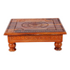 Indian Rose wood Carved Designer Wooden Chowki (Size - 18x18x07 (inches) )