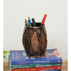 Rustic Brown Iron Pen Stand Compact and Distinctive Dhol