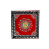 Set of 3 Hand-Painted Wooden Square Bajot Chowki for Pooja and Multi-Purpose Home Decor