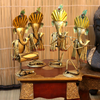 Set of 4 Sitting Painted Iron Ganesha