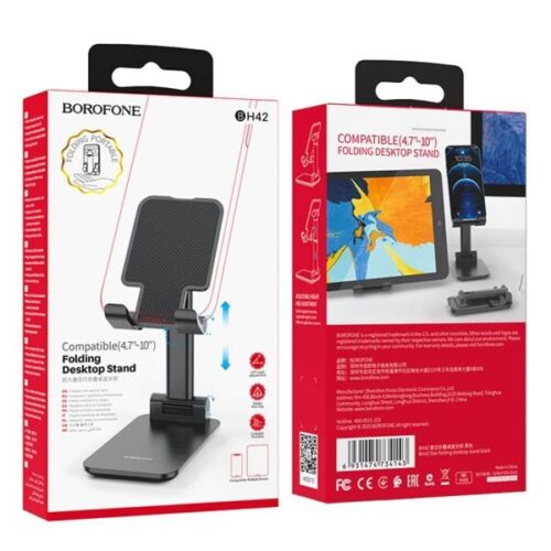 Black Folding Desktop Phone Holder,Tablet Stand Compatible for Cell Phone/Tablet