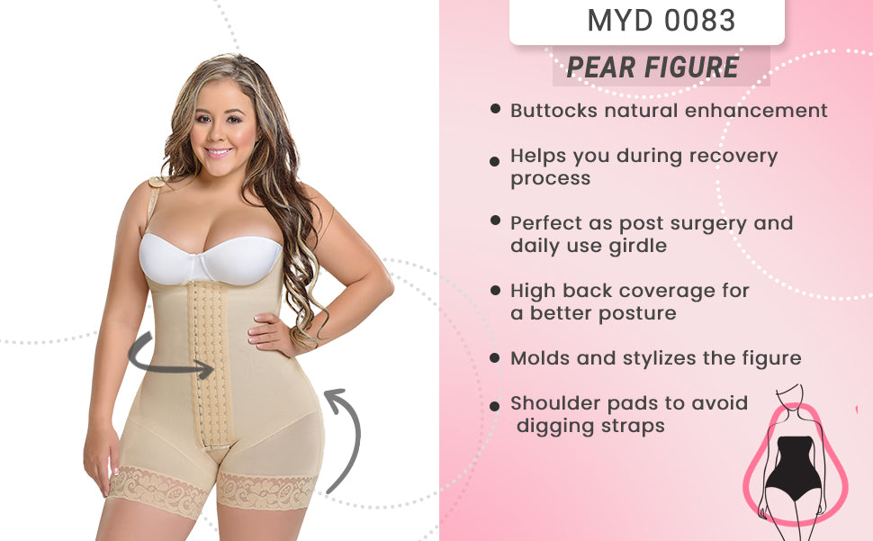 Fajas Colombianas MYD 0083 Mid Thigh Bodysuit Body Shaper for Women