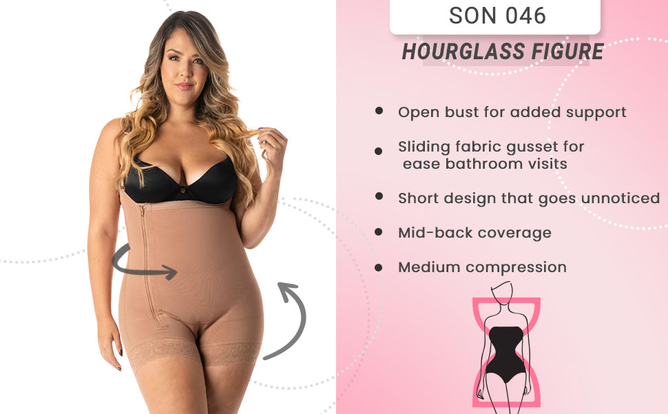 Postpartum Girdle Open Bust Mid Thigh & Butt Lifter Body Shaper Fajas–  Shapes Secrets Fajas