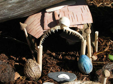 Fairy house with a jaw bone archway