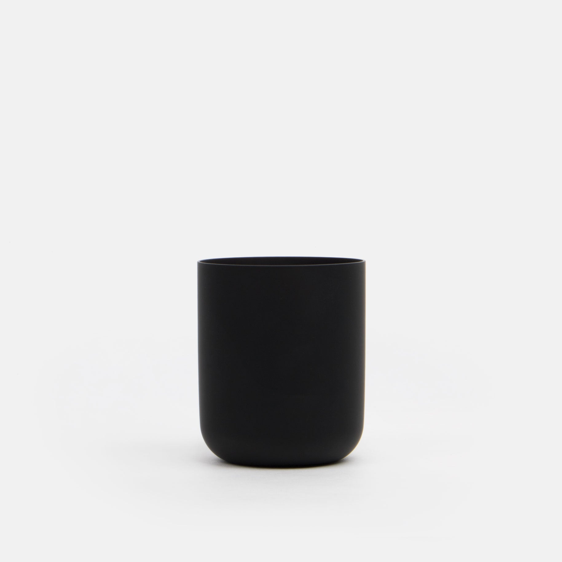 black glass tumbler