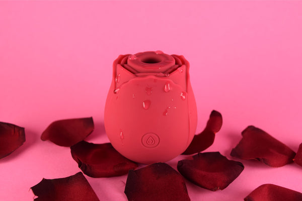 Rosebud Vibrator Product Image Front View - With Rose Petals