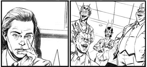 Layout pencils and inks from THE CULT OF THAT WILKIN BOY: INITIATION