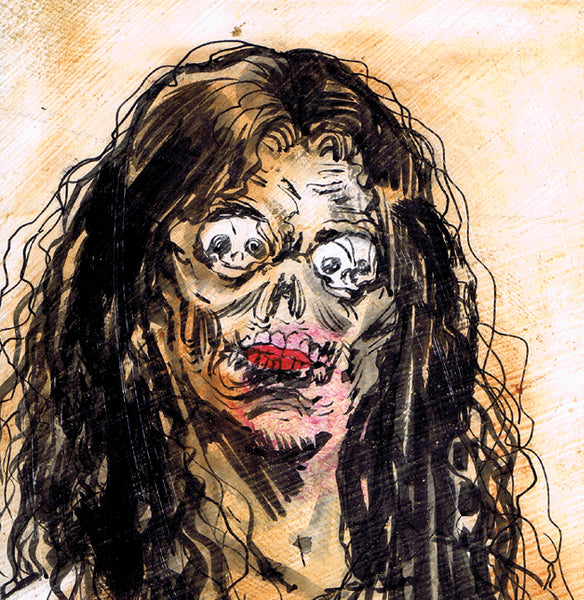 Image of Madam Satan with a skeletal face. Art by Robert Hack.