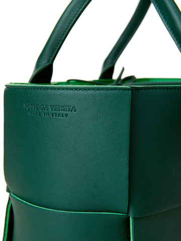 Bottega Veneta Green Leather Tote Arco Bag