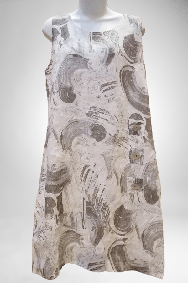 Printed Linen Dress from Ivko - Natural Clothing Company