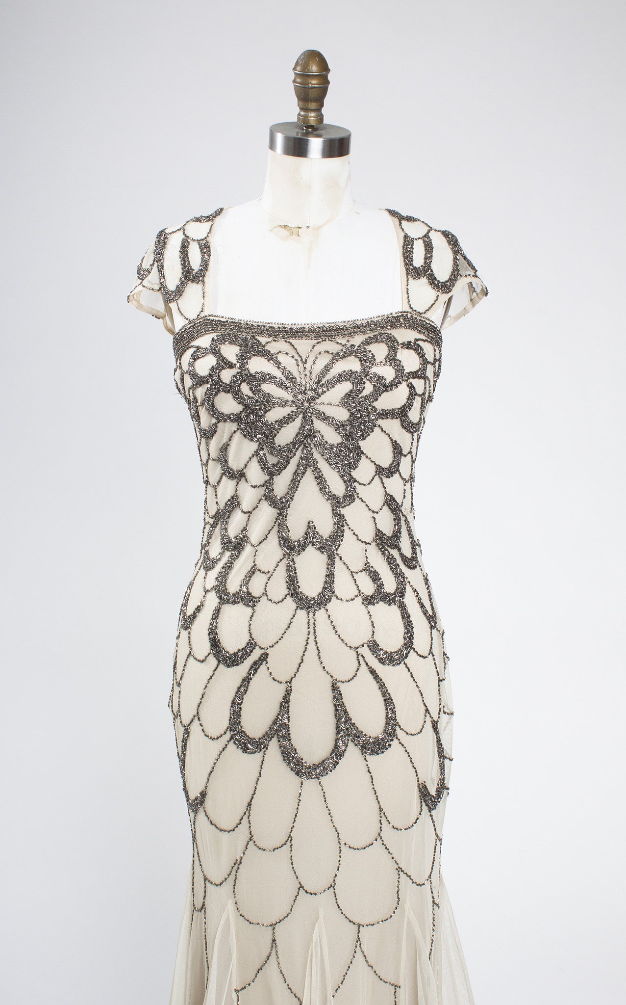 1930s Style Glow Old Hollywood Beaded Butterfly Gown – Bygones