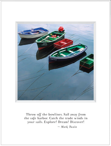 little boats on the water - graduation greeting card