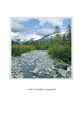 mountain stream in Alaska - sympathy greeting card