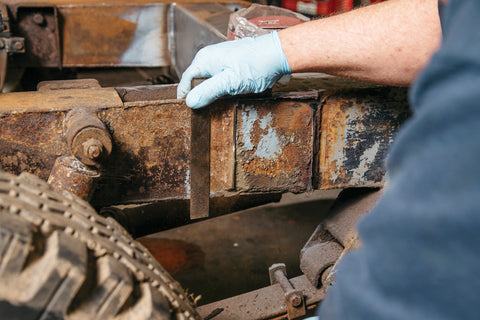 Rusted Land Rover Chassis