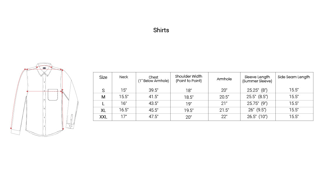 Sizing Charts – United Stock Dry Goods