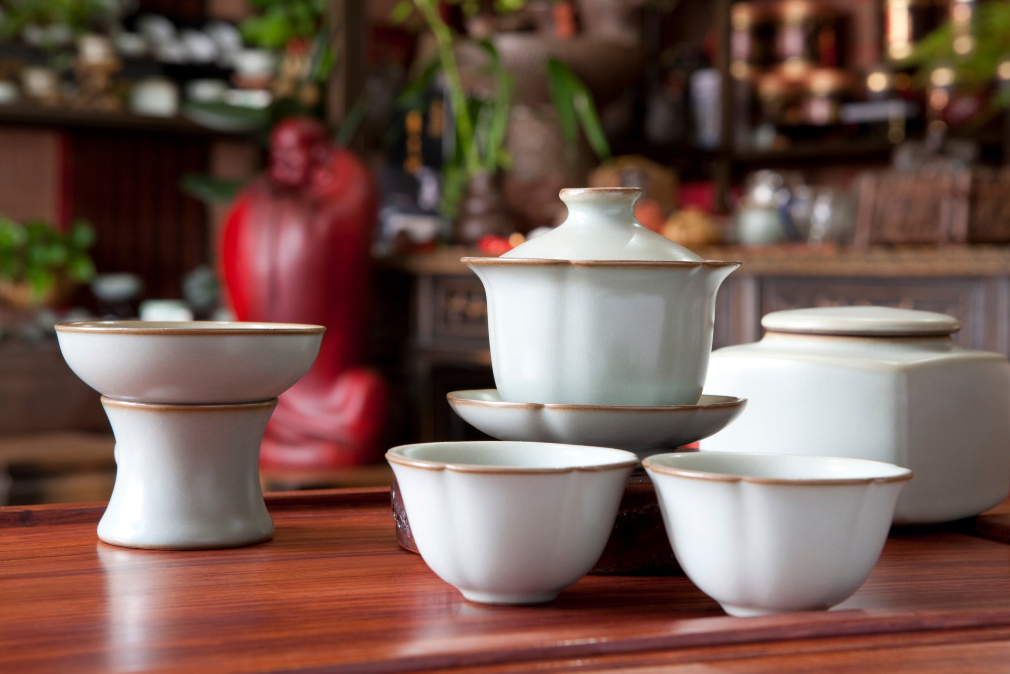 Ru Ware celadon, light grey-blue, teaware set