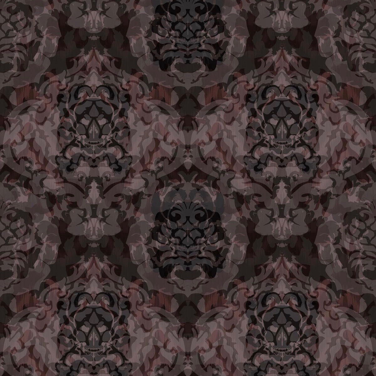 skull damask superwide wallpaper– adorn.house