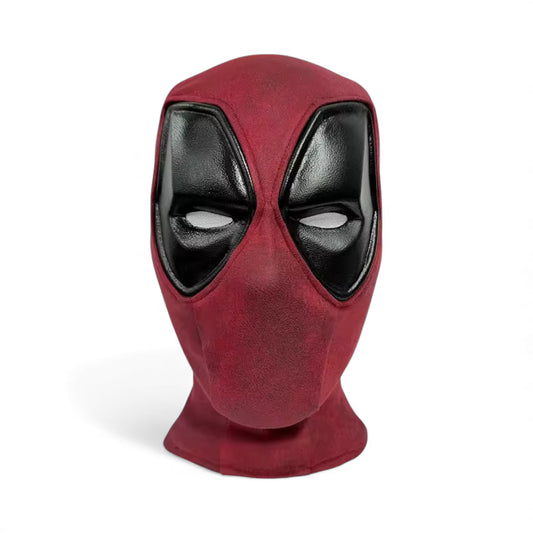 Deadpool mask on a white background.