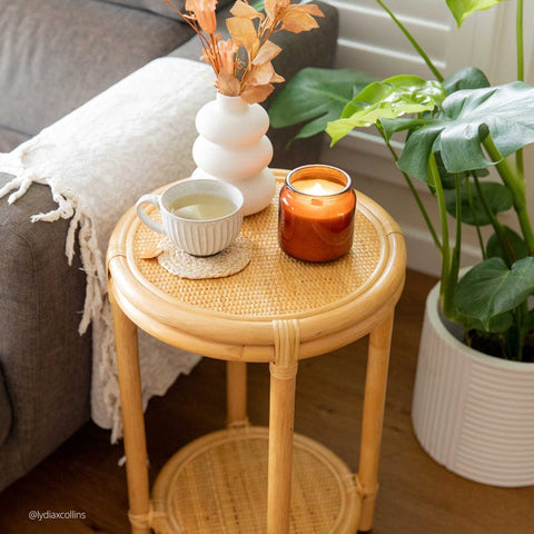 Havana Round Rattan Side Table By Black Mango