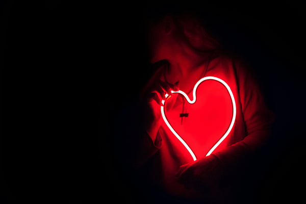 Image of a light showing a heart outline