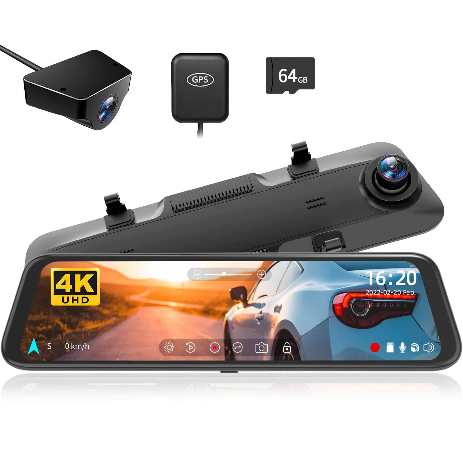 WOLFBOX G850 Rearview Mirror Backup Camera Dash Cam - Wolfbox UK product image