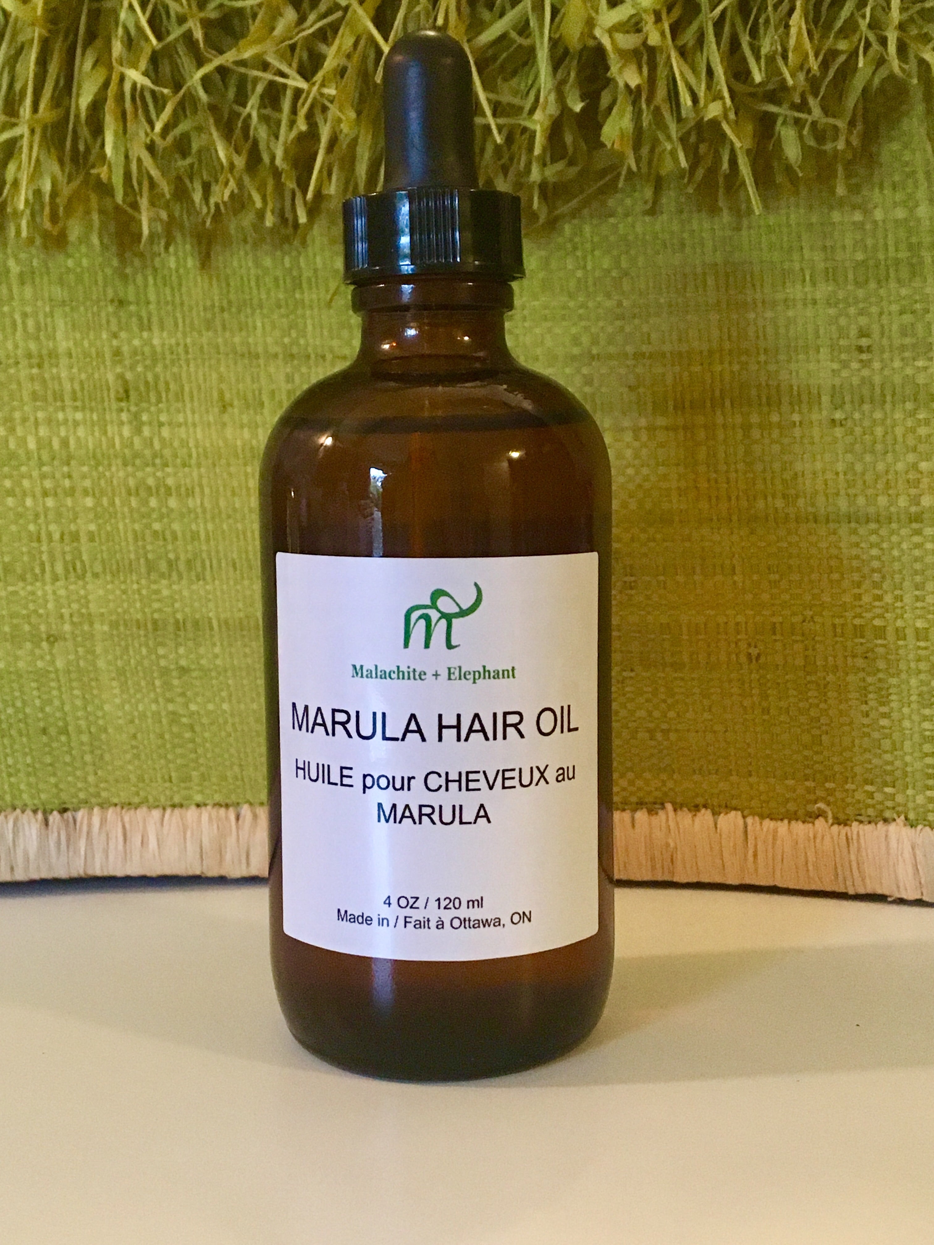 M+E - Marula Hair Oil - Malachite + Elephant