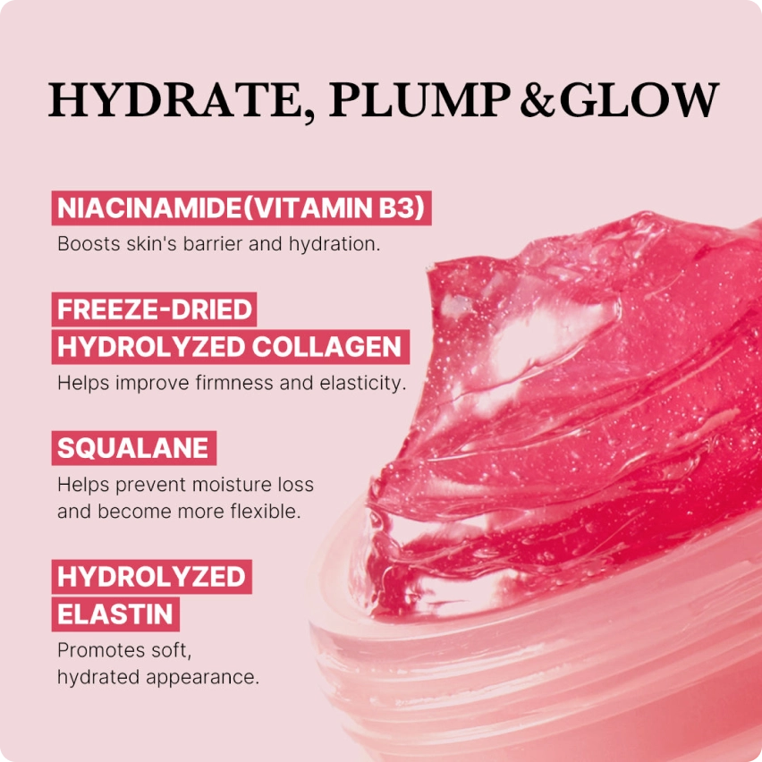 Infographic about Melanina's skincare promises with icons and text descriptions.