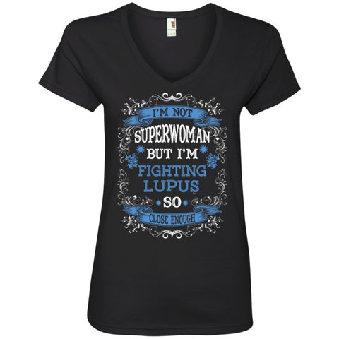 T-Shirts - Not Superwoman But I'm Fighting Lupus V-Neck Tee
