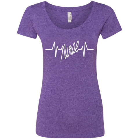 T-Shirts - Nurse Heartbeat  Level Ladies Triblend Scoop