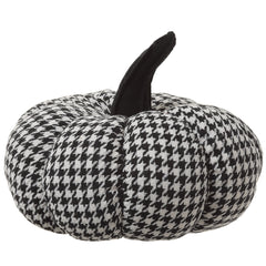 8"Hx10"W Artificial Knitted Pumpkin -Black/White (pack of 6)