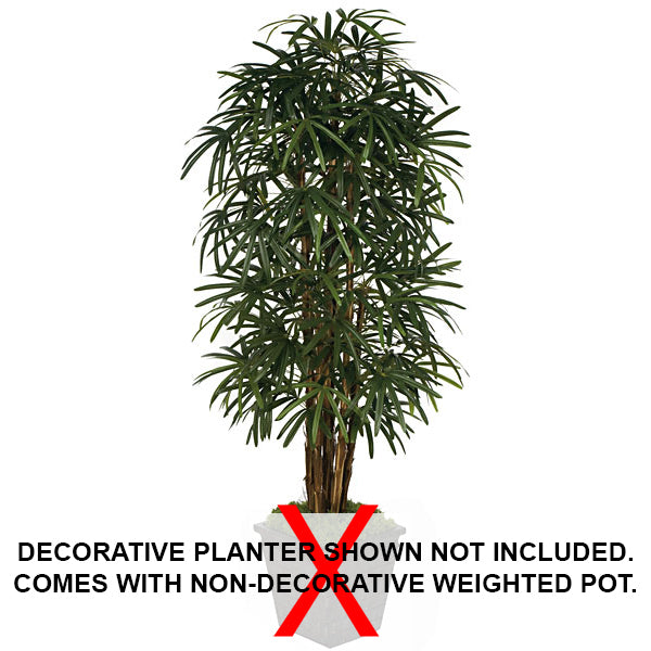 7' Rhapis Artificial Palm Tree w/Pot -Green