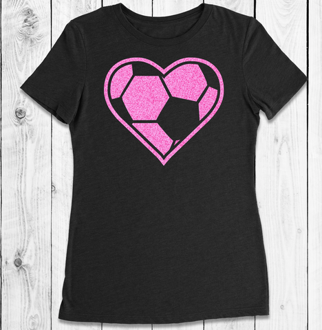 Pink Glitter Soccer Heart Shirts, Hoodies, Tank Tops