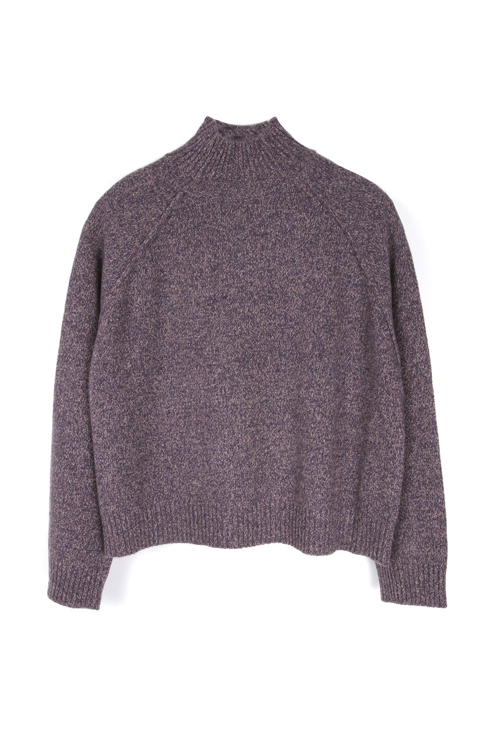 Cashmere Boxy Raglan Mock Neck