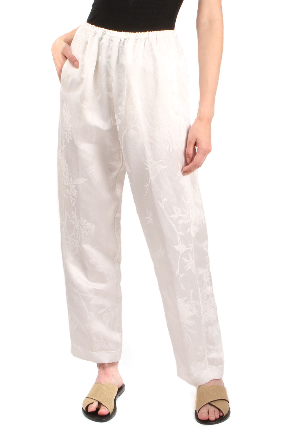 white linen pants