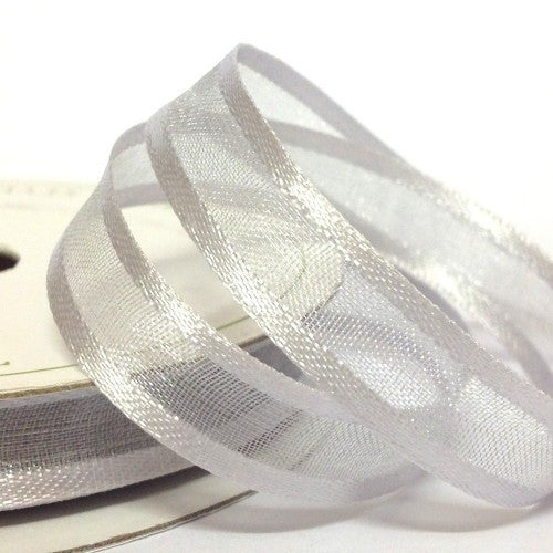 Halloween Black , Woven Edge Organza Sheer Chiffon Ribbon 3 Inch wide , 1m