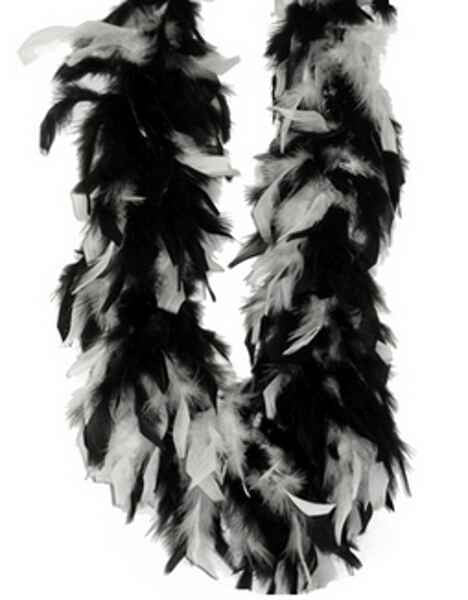 HAYES SPECIALTIES White Feather boa with Silver Tinsel