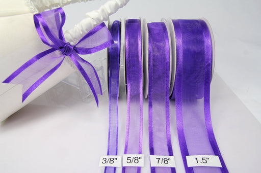 SHEER CHIFFON RIBBON SATIN EDGE 3/8 x 25 YDMAUVE - QUALITY WHOLESALE