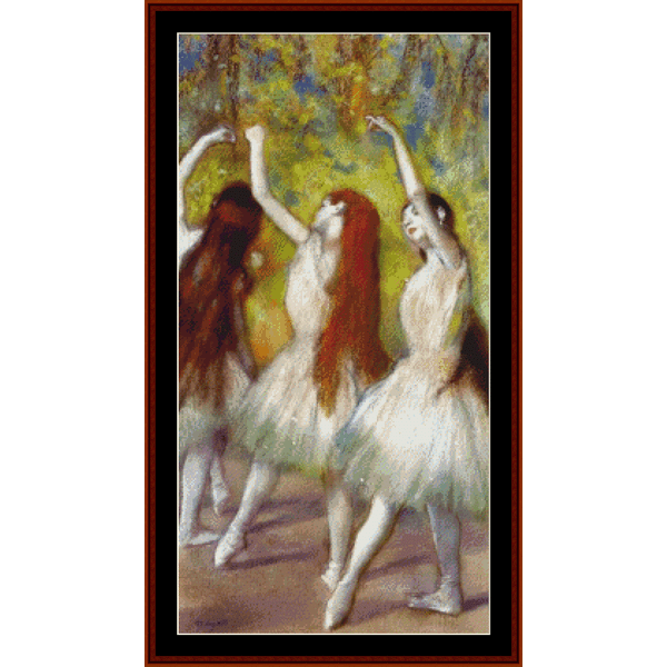 Dancers in Green - Edgar Degas pdf cross stitch pattern