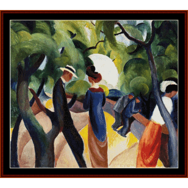 Promenade - August Macke pdf cross stitch pattern