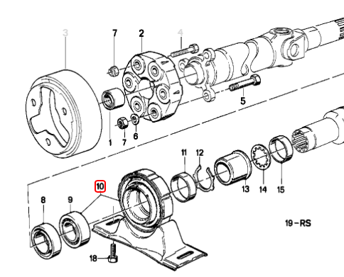 BMW (E30 E32 E34) / プロペラシャフト センターベアリング
