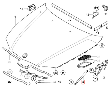 BMW (E90 E92 E93 M3) / エンジンフードダンパー / 51237900795 / BMW