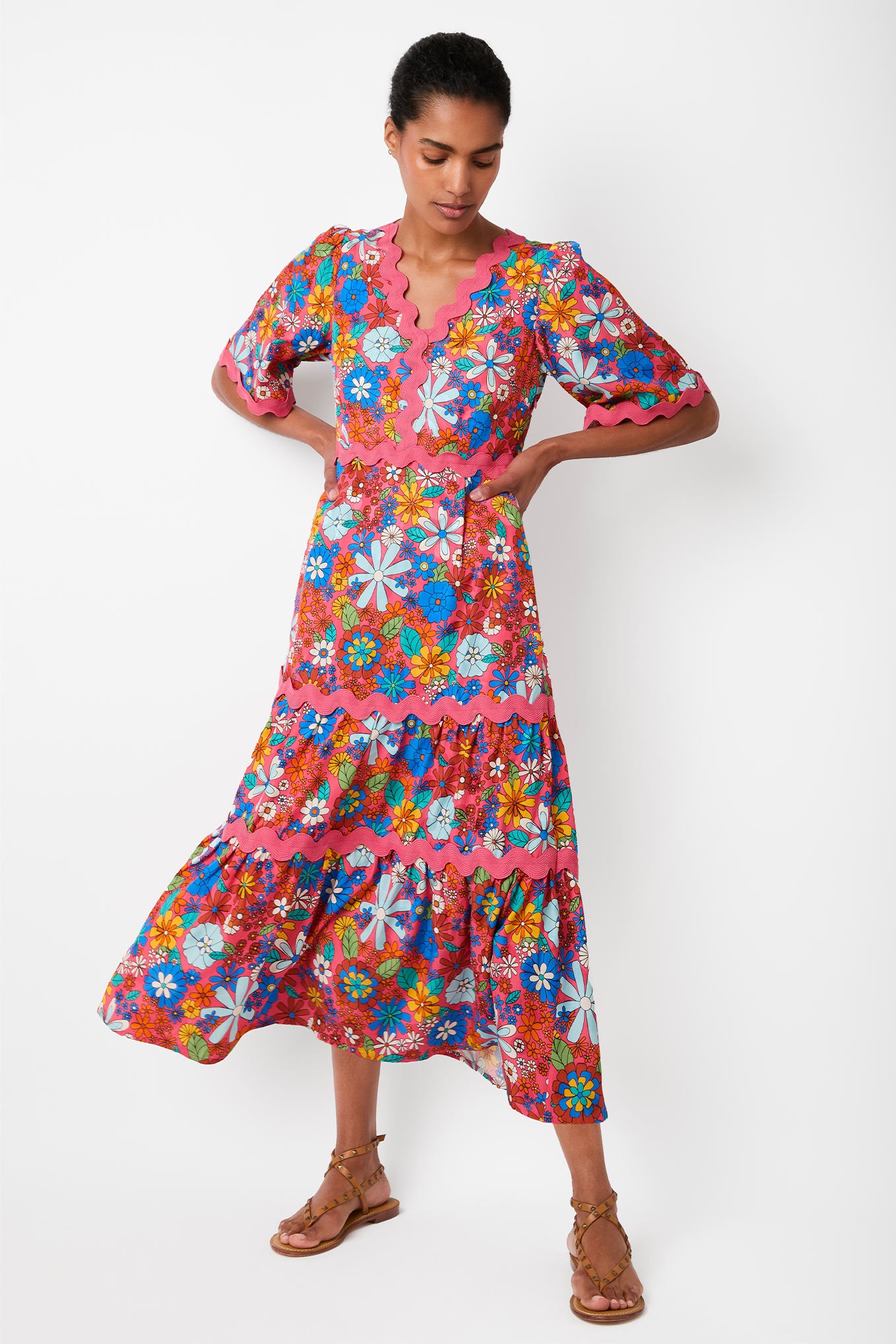 Dana Ric Rac Dress - Multi — WYSE London