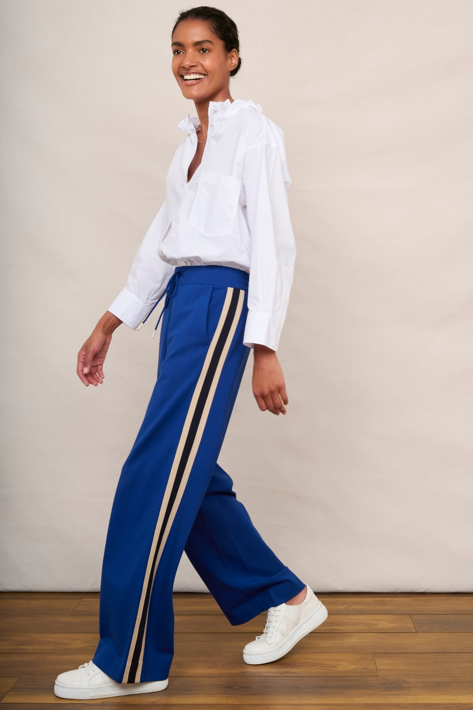 Penny Ponte Wide Leg Trouser - Royal Blue