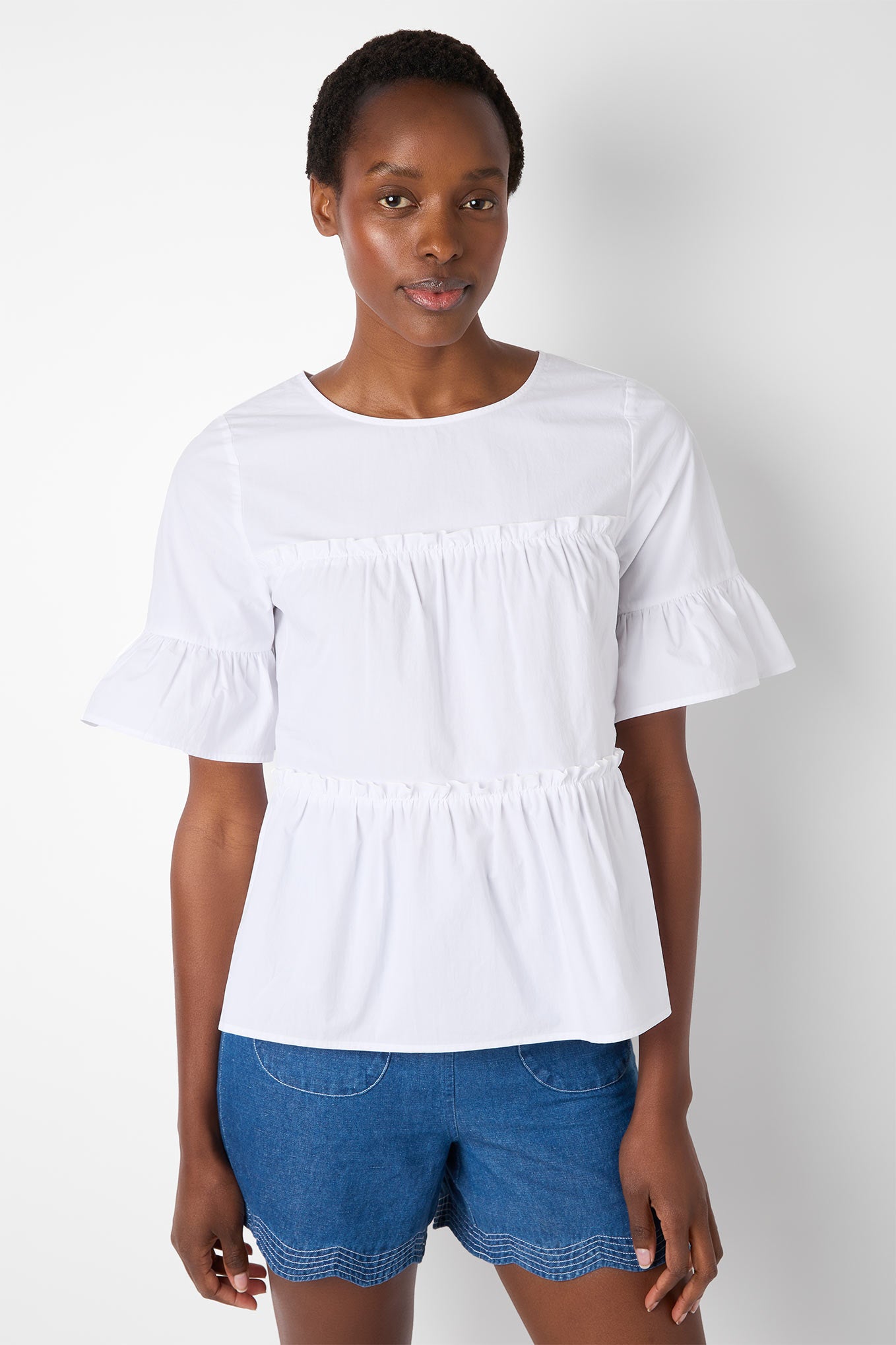 Clarisse Tiered Top - White