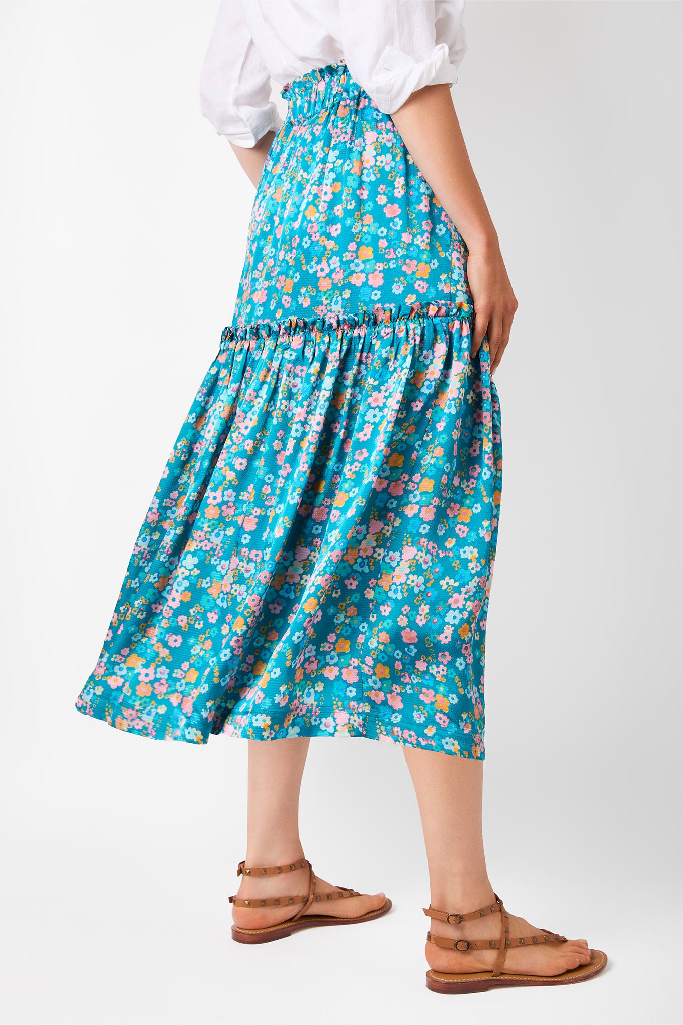 Saskia Ditsy Skirt - Blue/Multi — WYSE London